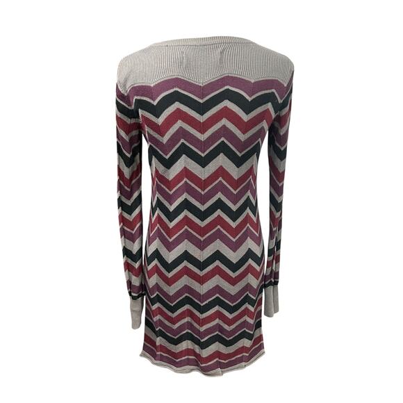 Boho Retro Chevron Sweater Dress Aventura Organic Fall Layers Small - Picture 4 of 8